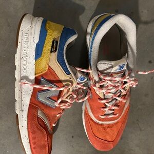 New Balance White and Red Sneakers